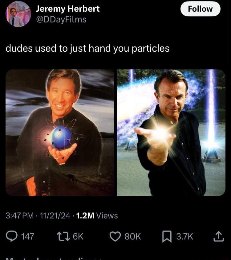 0 Jeremy Herbert COPRGTN dudes used to just hand you particles 347PM 112124 12M Views R7Y 136K Qsok 37K A