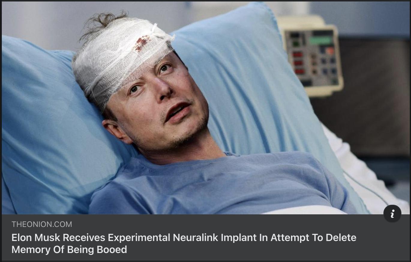 Elon Musk Receives Experimental Neuralink Implant In Attempt To Delete Memory Of Being Booed