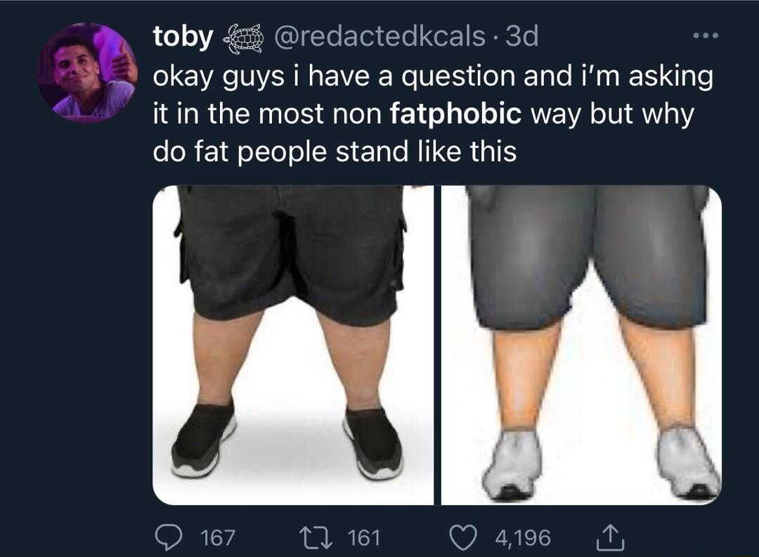 toby d cle okay guys i have a question and im asking it in the most non fatphobic way but why CLRE IR LIRS ER R ER G P