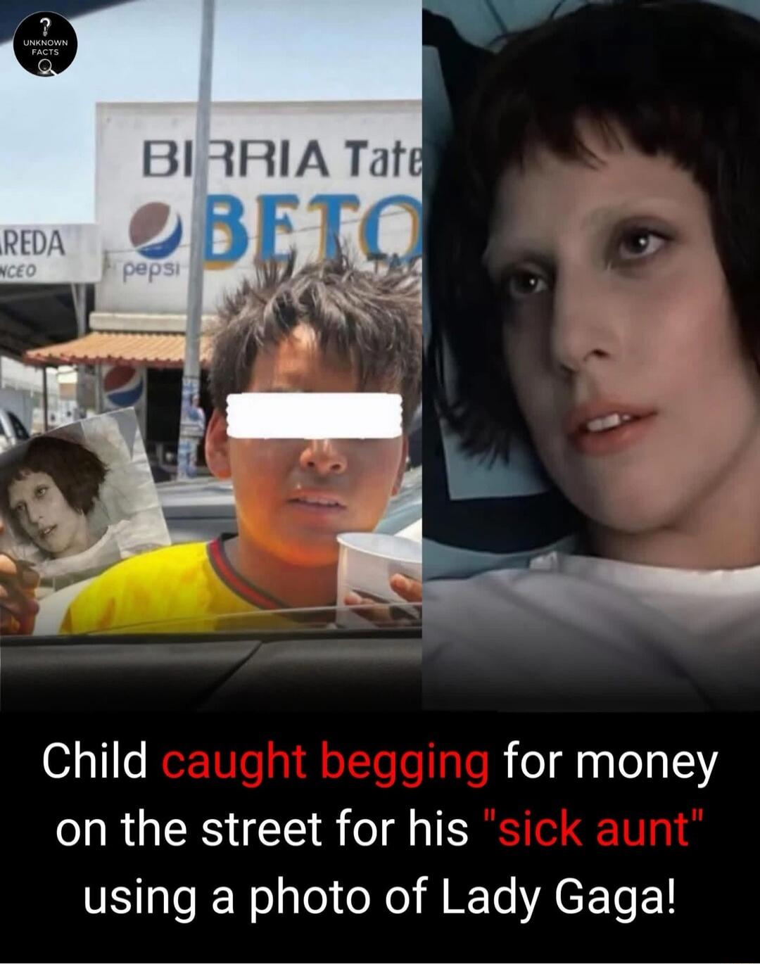 Child caught begging for money on the street for his 