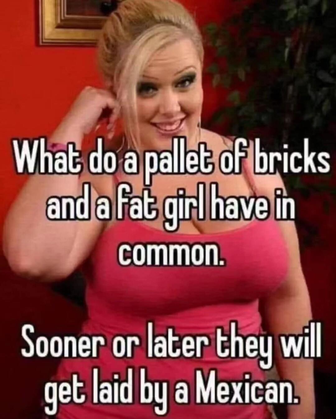 Wliiita palletYoFibricks t girljhavelin T Sooner or later they wil getlaid by a Mexican