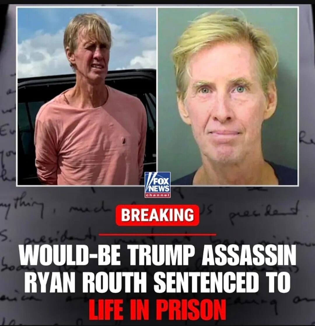 Would-be Trump assassin Ryan Routh sentenced to life in prison