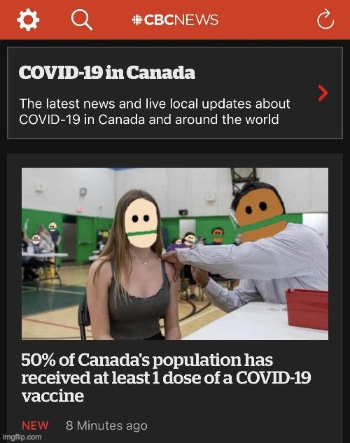 Q CBCNEWs COVID 19inCanada The latest news and live local updates about COVID 19 in Canada and around the world 50 of Canadas population has received at least 1 dose of a COVID 19 vaccine 8 Minutes ago i