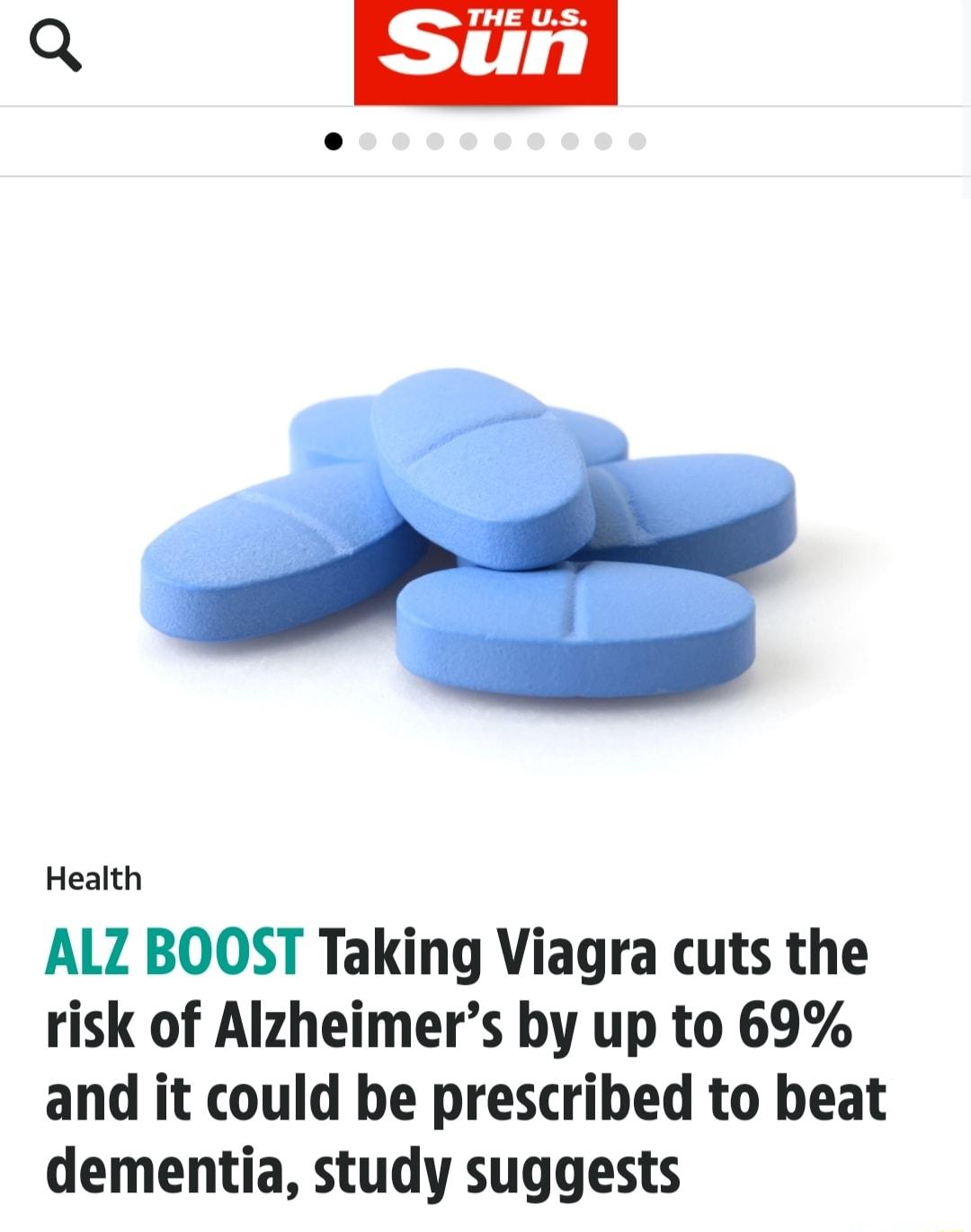 Health ALZ BOOST Taking Viagra cuts the risk of Alzheimers by up to 69 and it could be prescribed to beat dementia study suggests