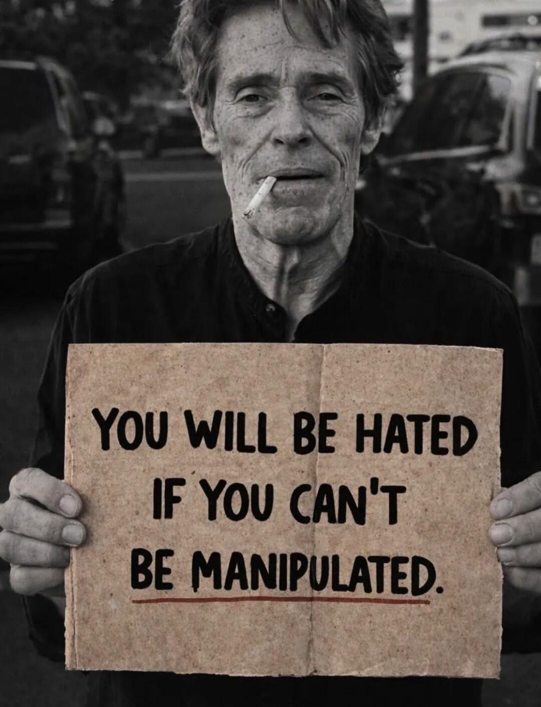 YOU WILL BE HATED IF YOU CAN'T BE MANIPULATED.