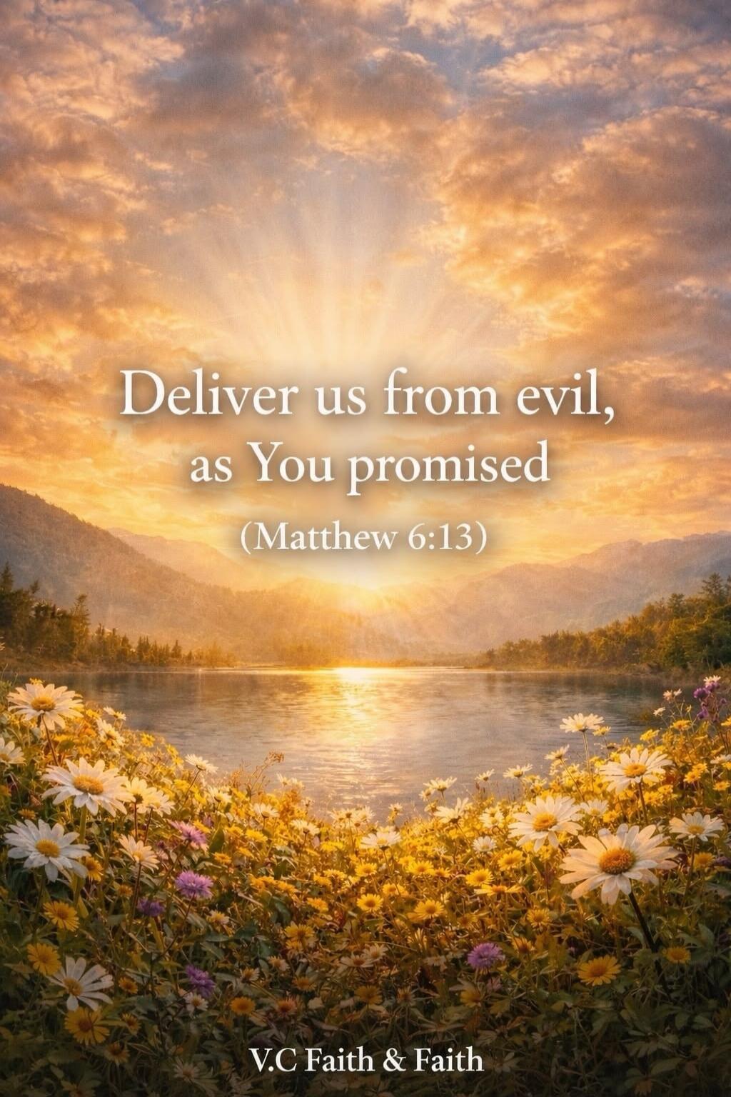 Deliver us from evil, as You promised (Matthew 6:13) V.C Faith & Faith