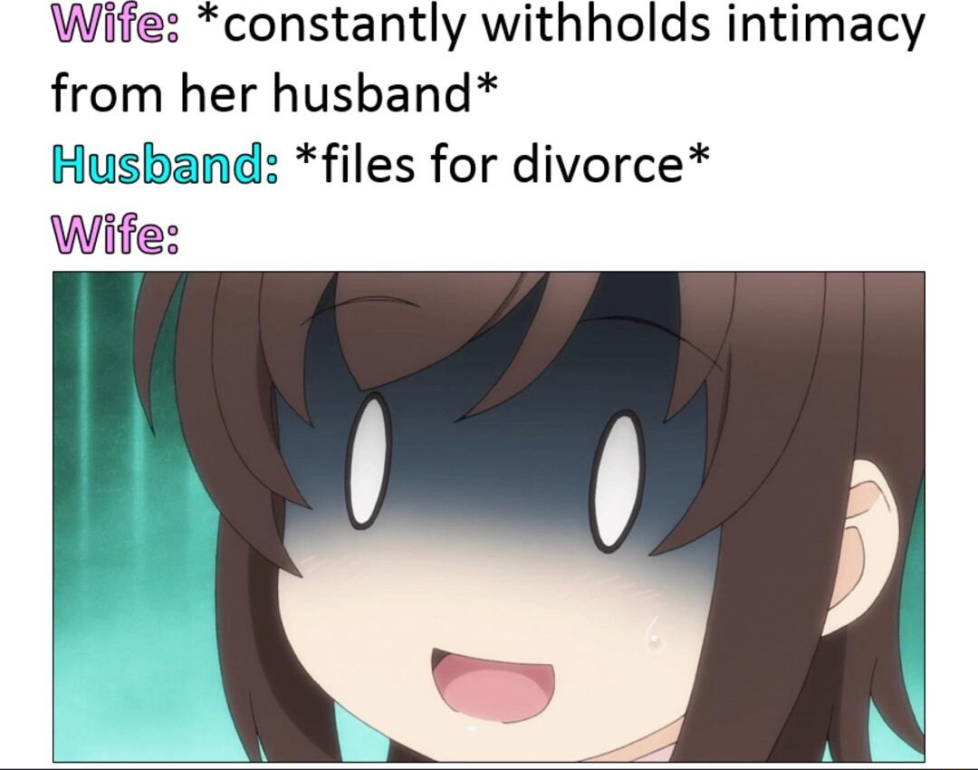 Wife constantly withholds intimacy from her husband Husband files for divorce Wifes