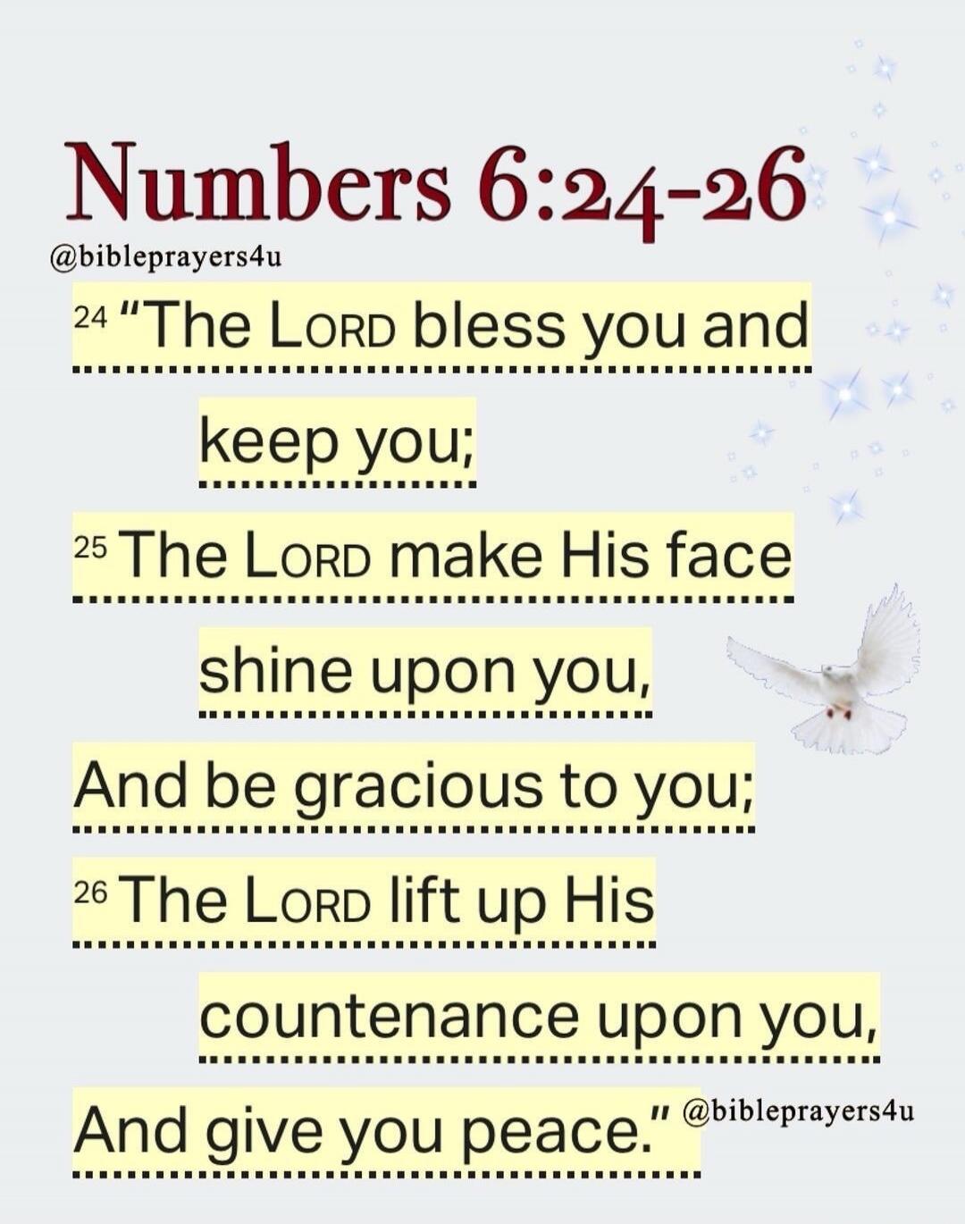 Numbers 6:24-26 @bibleprayers4u 24 