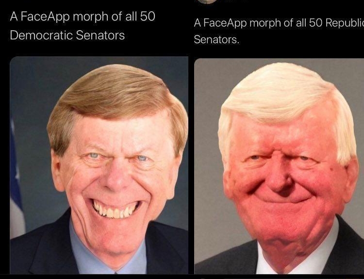 oam sun A FaceApp morph of all 50 AFaceApp morph of all 50 Republi Democratic Senators Senators