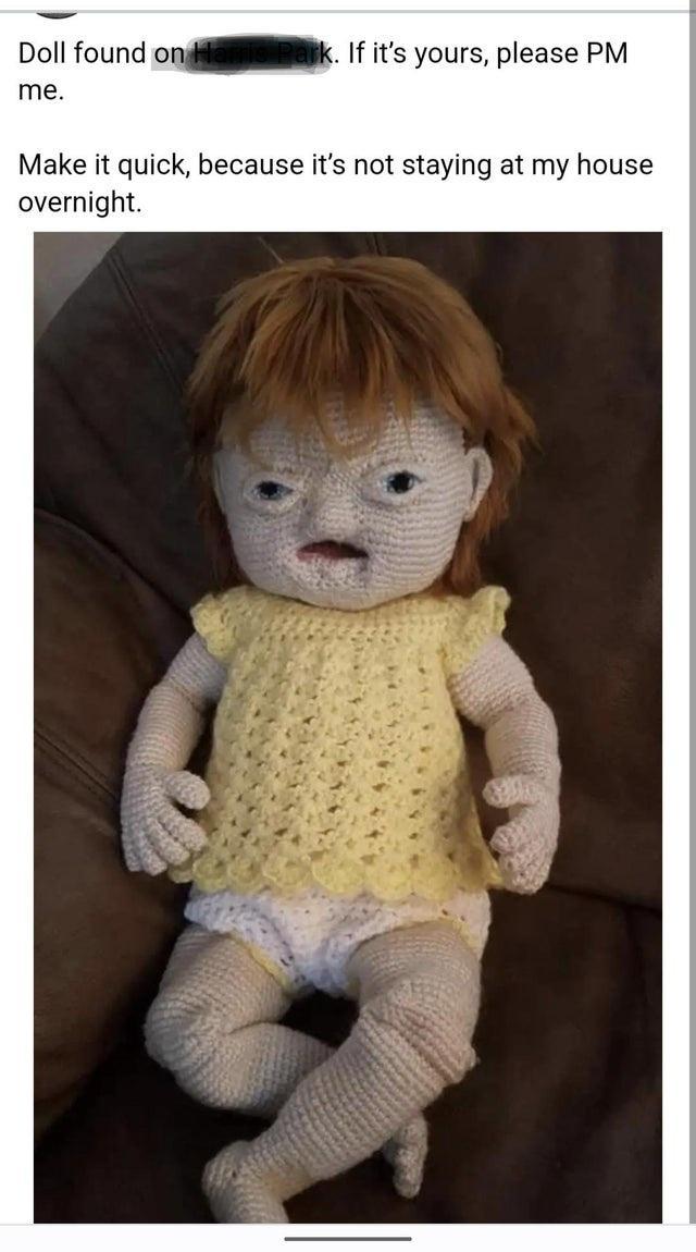 Doll found ongfilK f its yours please PM me Make it quick because its not staying at my house overnight