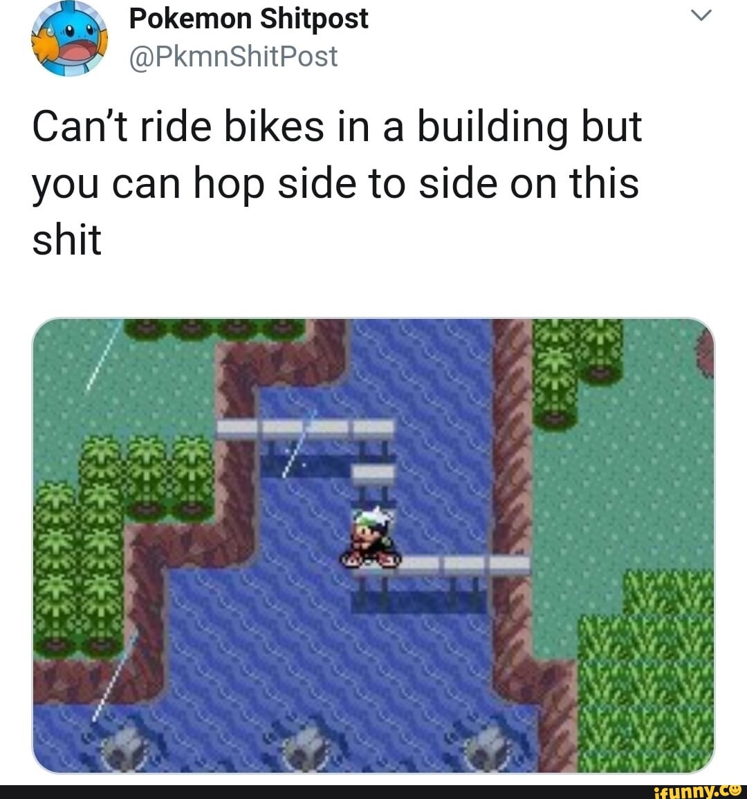 Cant ride bikes in a building but you can hop side to side on this shit