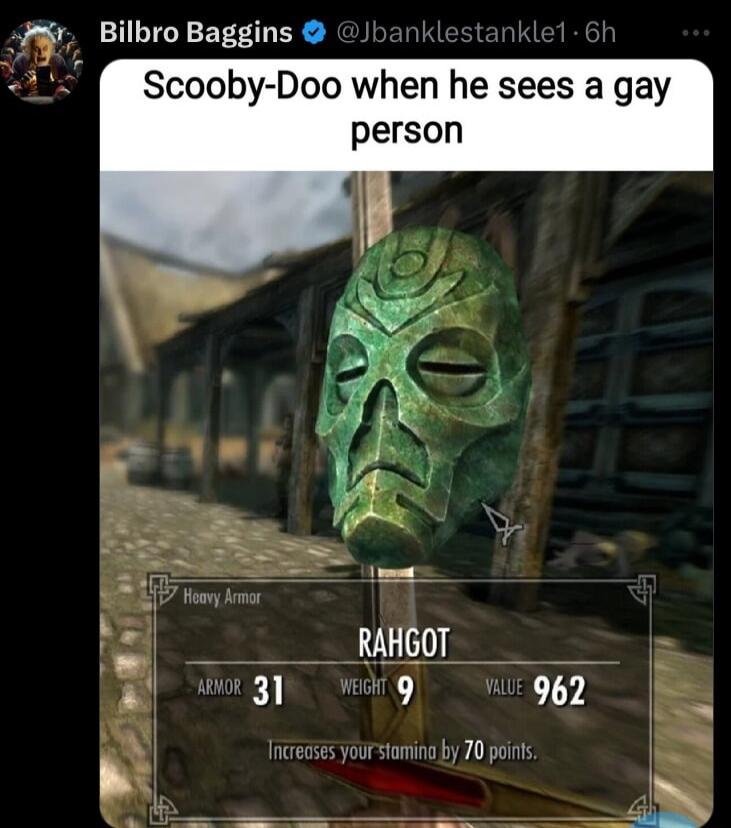 Bilbro Baggins Scooby Doo when he sees a gay person