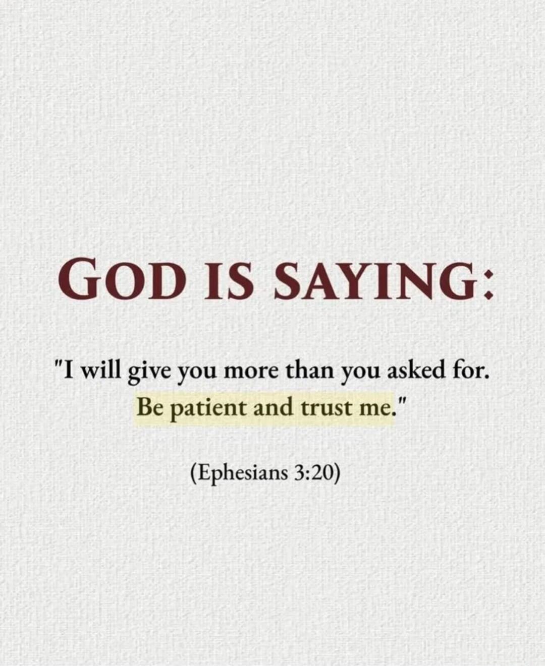 GOD IS SAYING: 