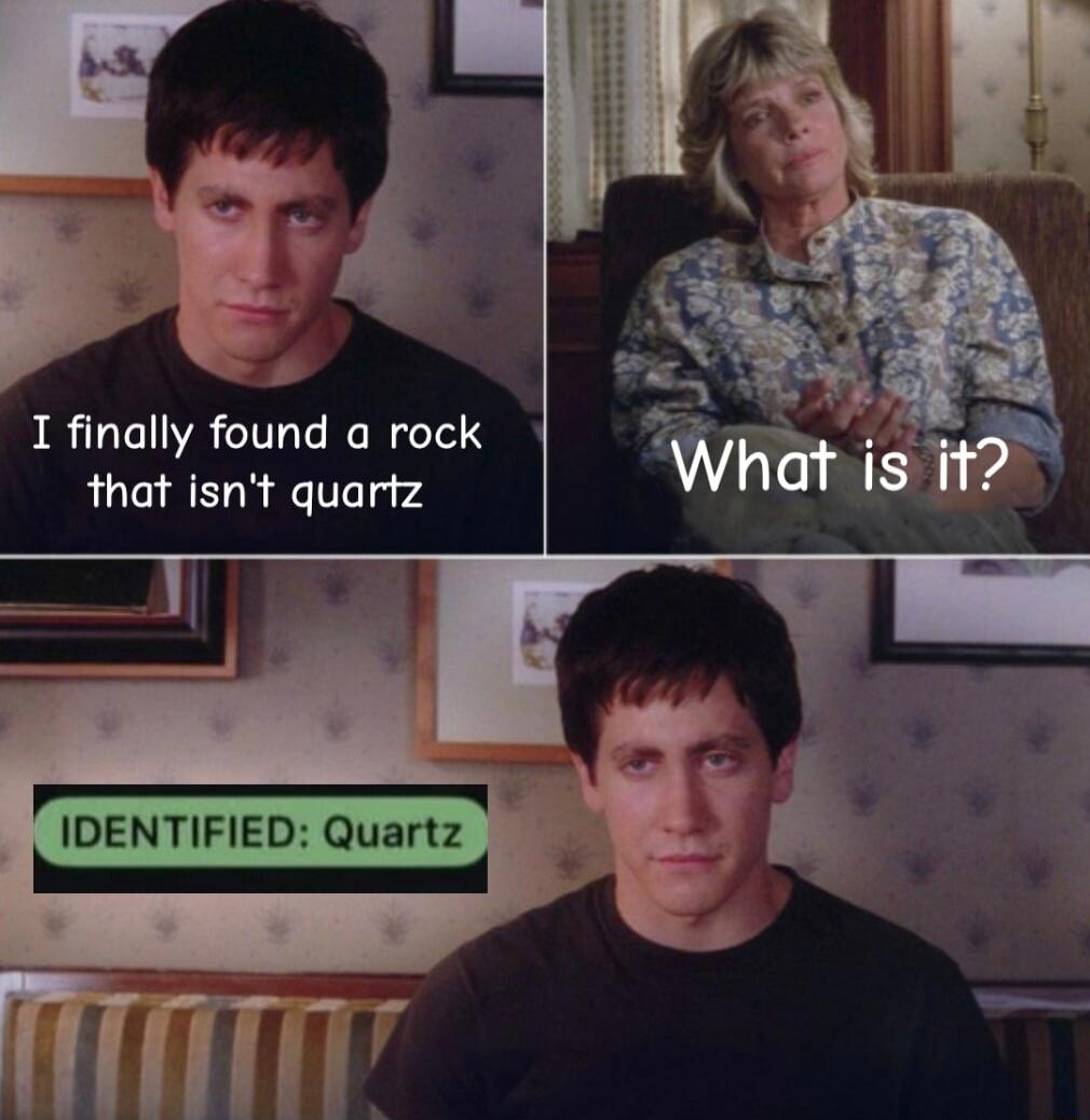 I finally found a rock that isn't quartz. What is it? IDENTIFIED: Quartz