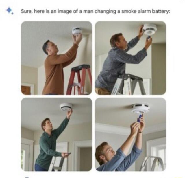 4 Sure here is an image of a man changing a smoke alarm battery