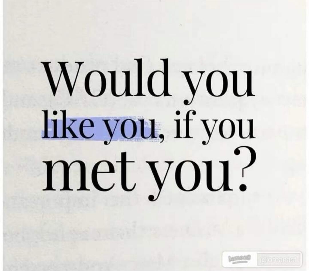 Would you like you, if you met you?
