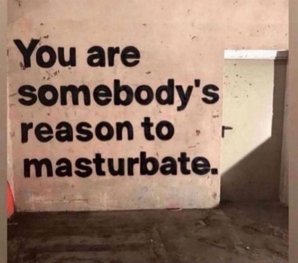 You are somebody's reason to masturbate.