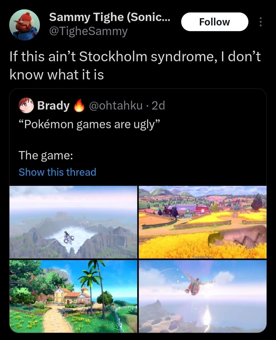 Sammy Tighe Soni TigheSammy Follow If this aint Stockholm syndrome dont SEATLEH S Brady ohtahku 2d Pokmon games are ugly The game Show this thread