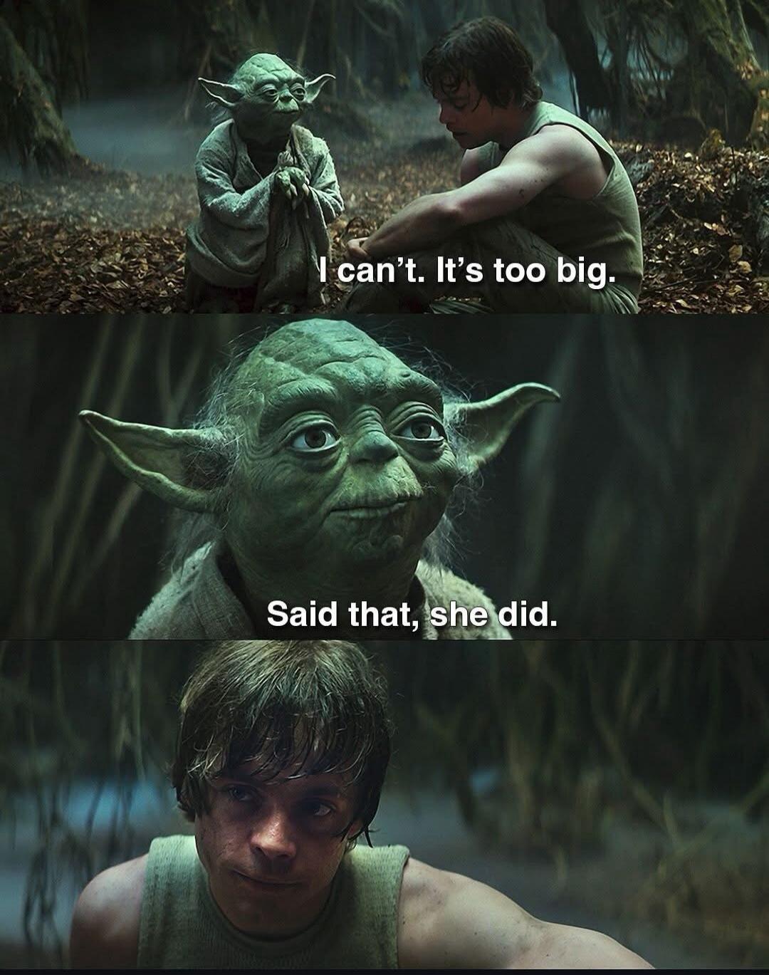 I can't. It's too big. Said that, she did.