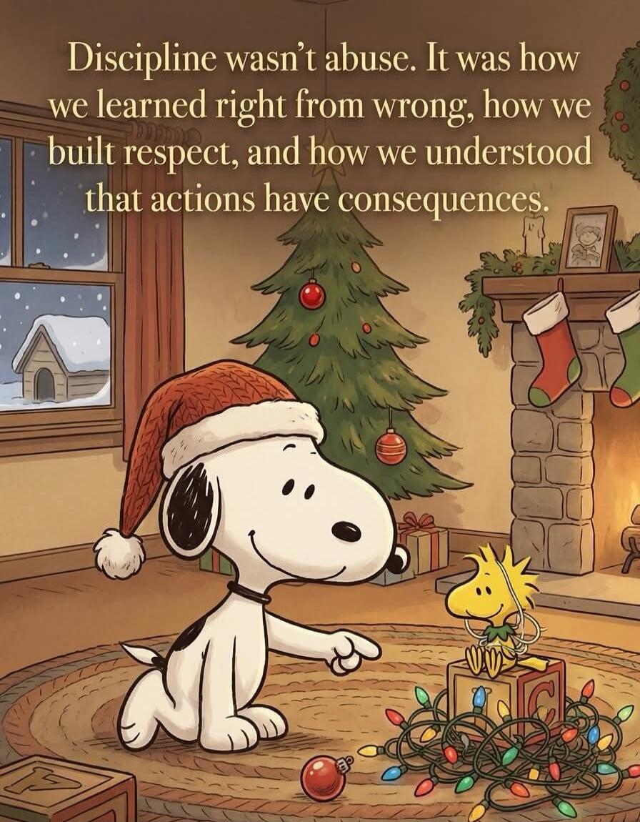 Discipline wasn’t abuse. It was how we learned right from wrong, how we built respect, and how we understood that actions have consequences.