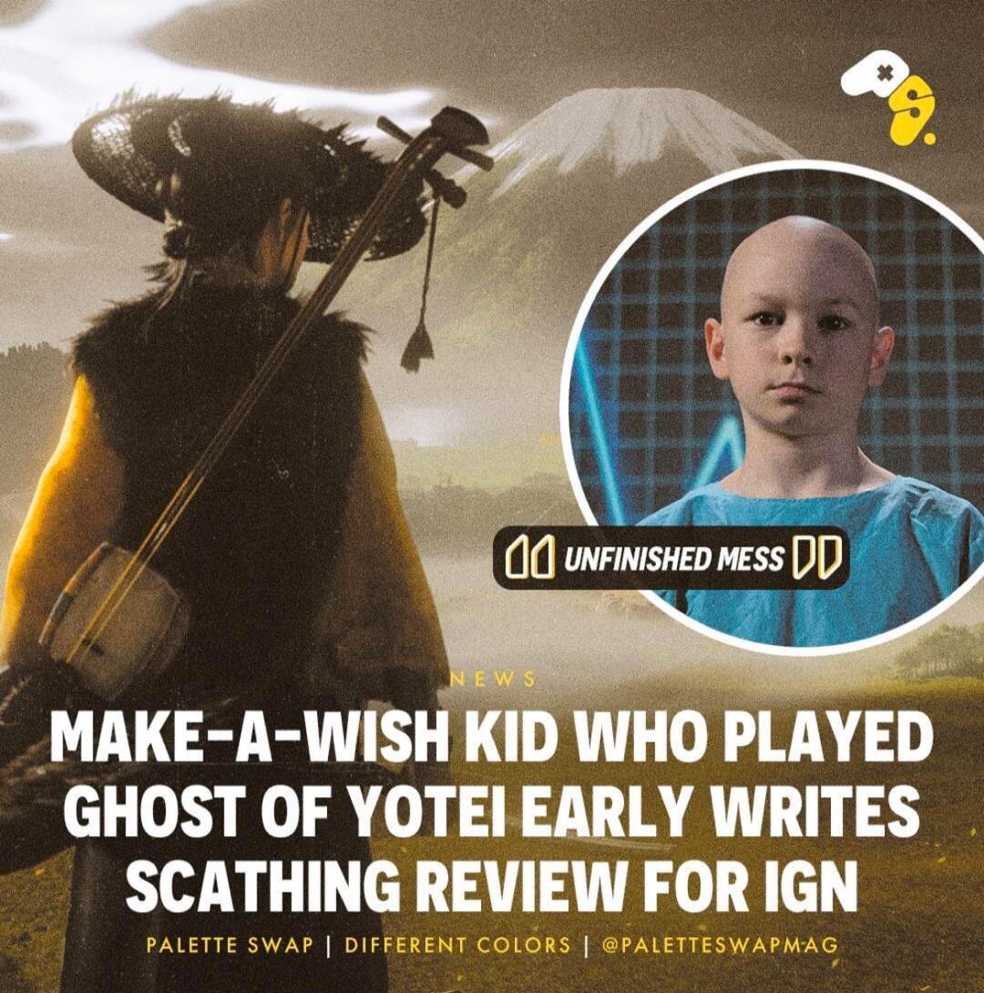 MAKE A WISH KID WHO PLAYED GHOST OF YOTEI EARLY WRITES SCATHING REVIEW FOR IGN