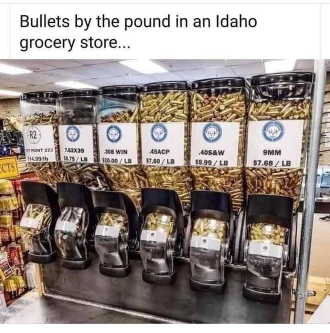 Bullets by the pound in an Idaho grocery store