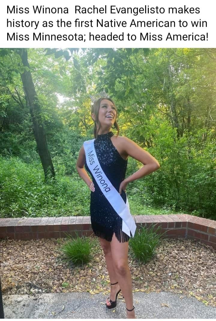 Miss Winona Rachel Evangelisto makes history as the first Native American to win Miss Minnesota headed to Miss America