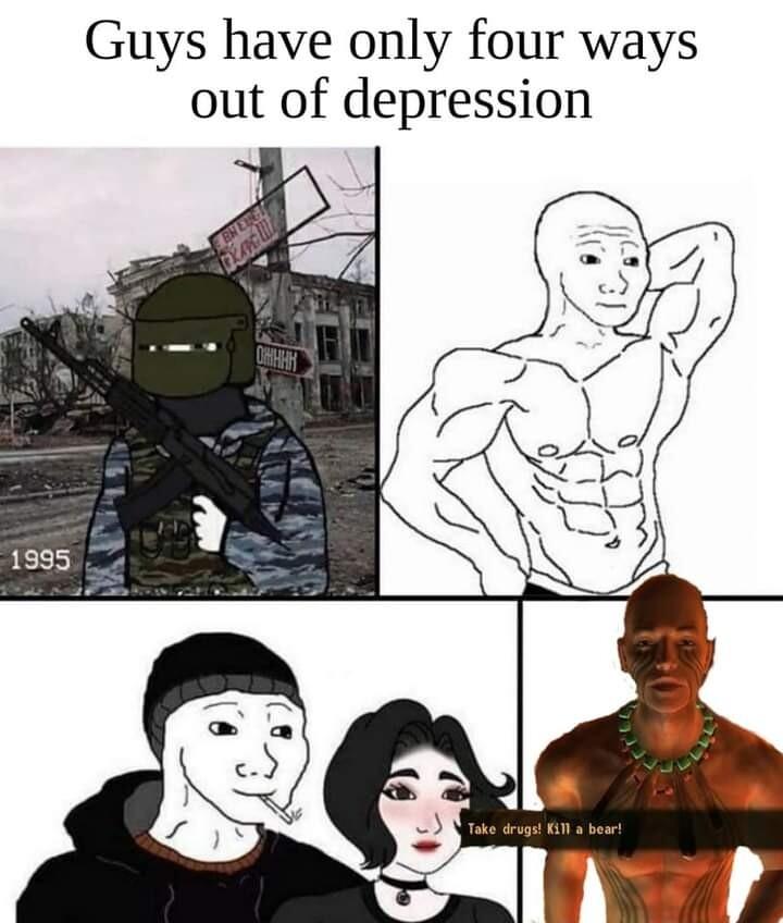 Guys have only four ways out of depression