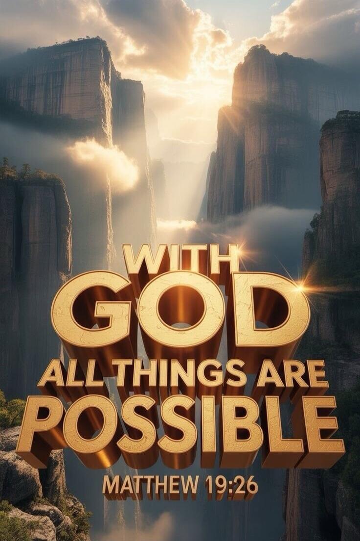 WITH GOD ALL THINGS ARE POSSIBLE
MATTHEW 19:26