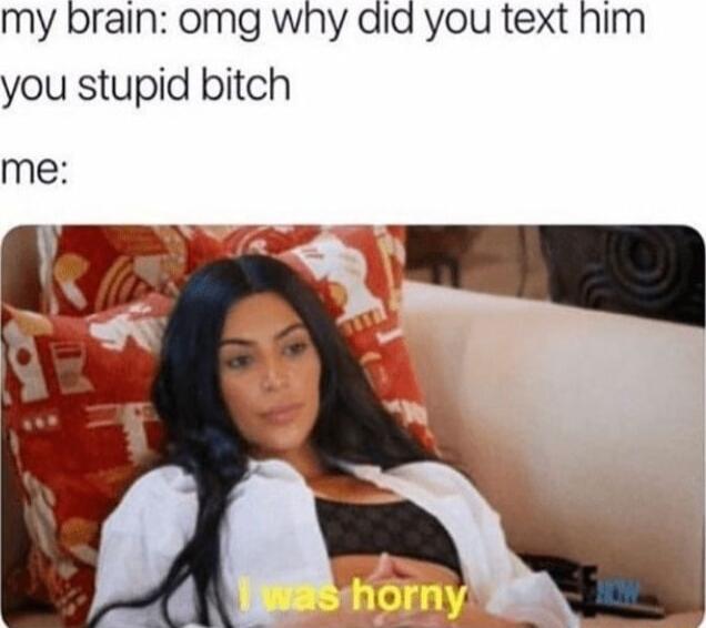 my brain omg why did you text him you stupid bitch