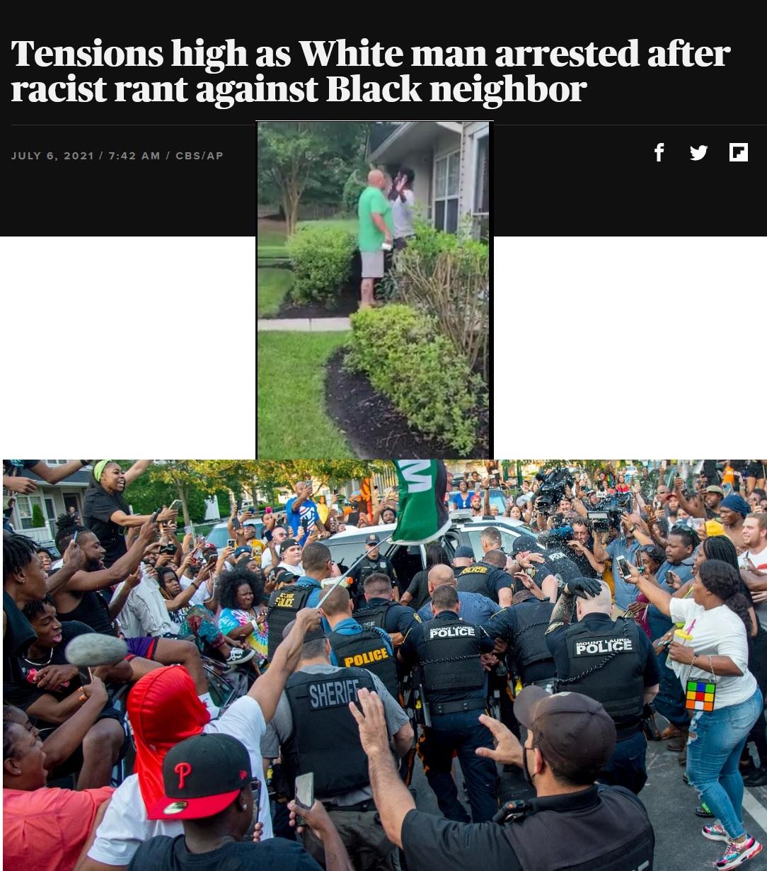 Tensions high as White man arrested after racist rant against Black neighbor Vi