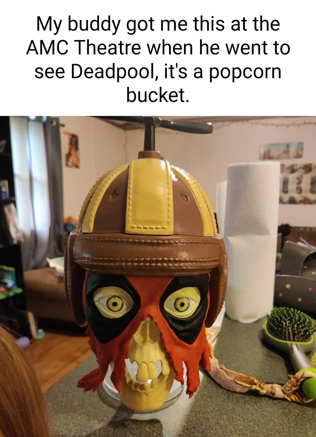 My buddy got me this at the AMC Theatre when he went to see Deadpool its a popcorn bucket