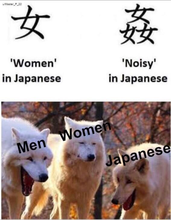 Women Noisy in Japanese in Japanese