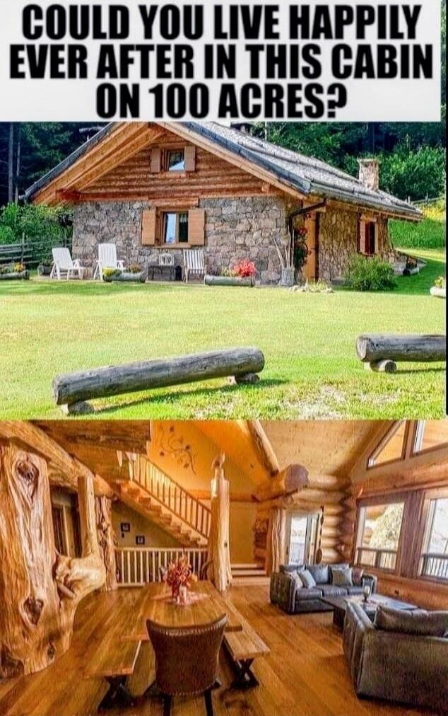 COULD YOU LIVE HAPPILY EVER AFTER IN THIS CABIN ON 100 ACRES?