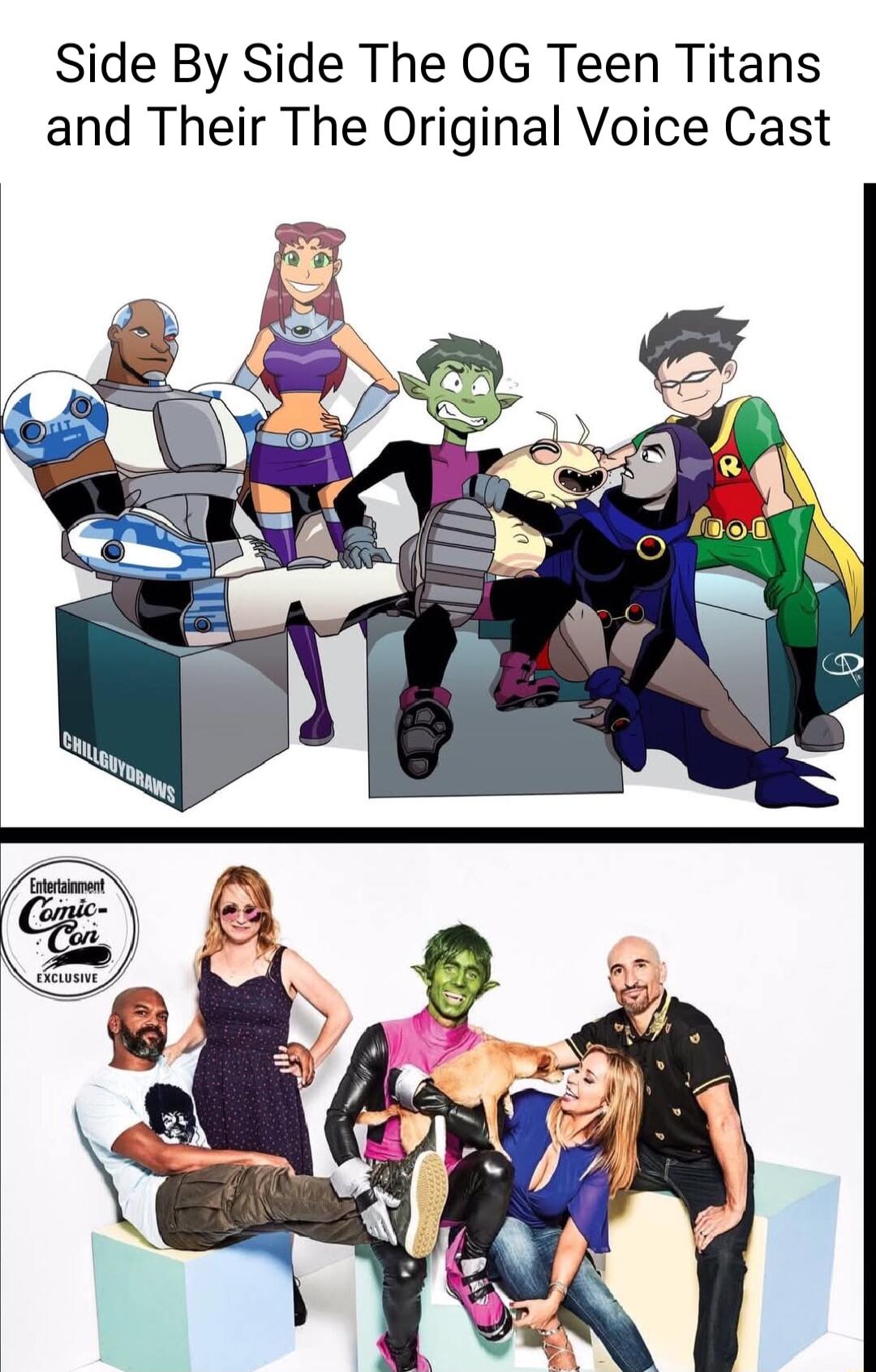 Side By Side The OG Teen Titans and Their The Original Voice Cast