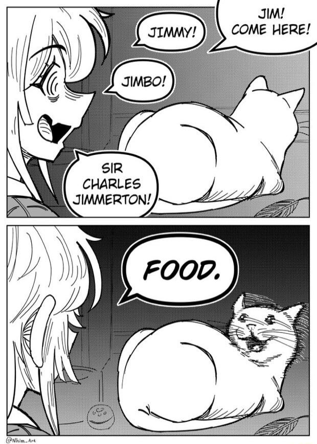 JIM! COME HERE! JIMMY! JIMBO! SIR CHARLES JIMMERTON! FOOD.