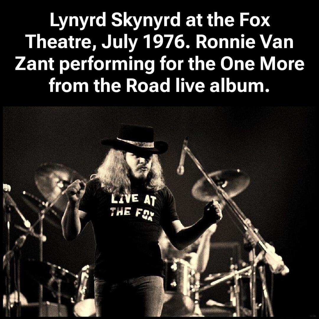 Lynyrd Skynyrd at the Fox Theatre, July 1976. Ronnie Van Zant performing for the One More from the Road live album.
