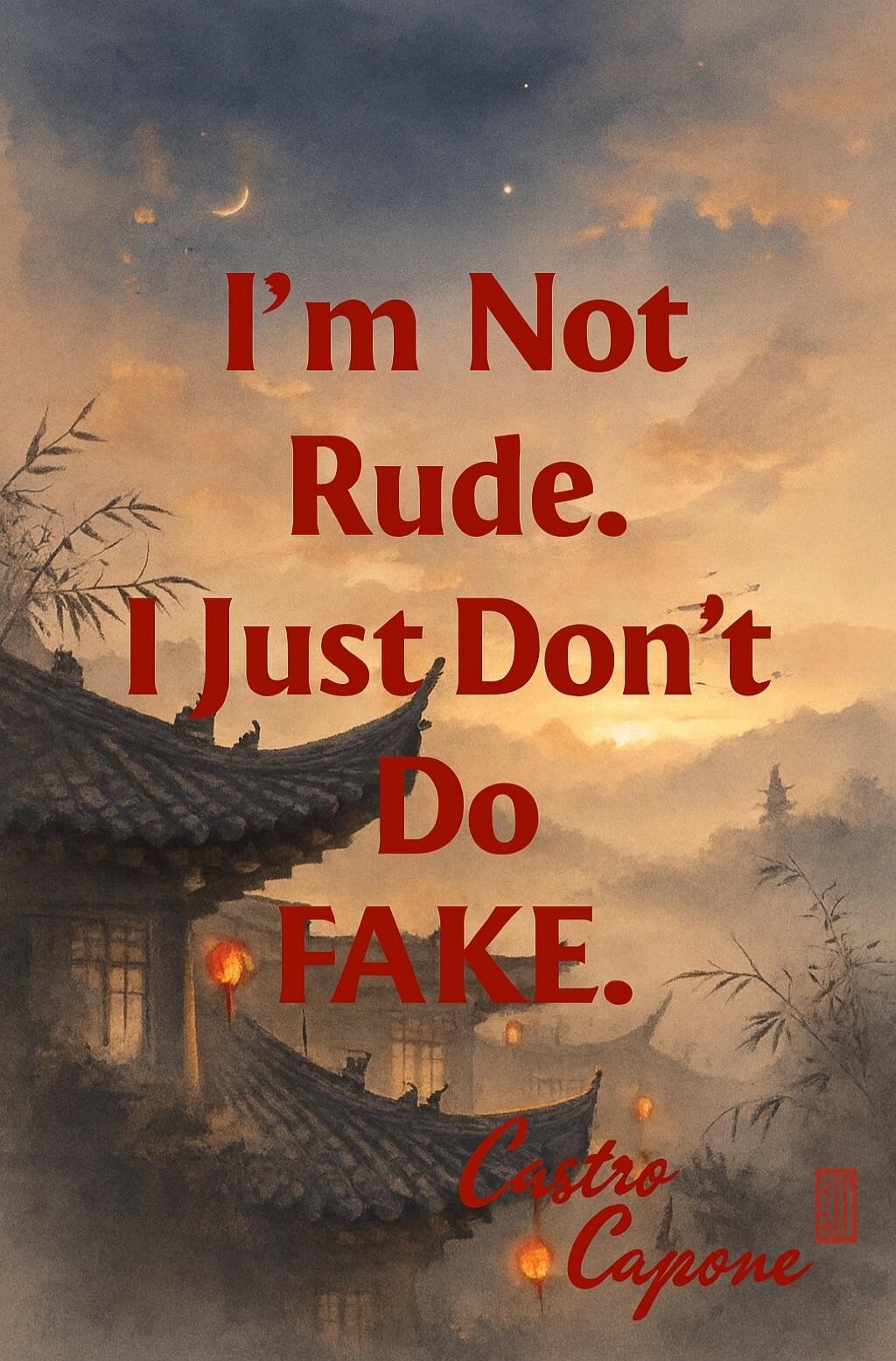 I'm Not Rude. I Just Don't Do FAKE. Castro Capone