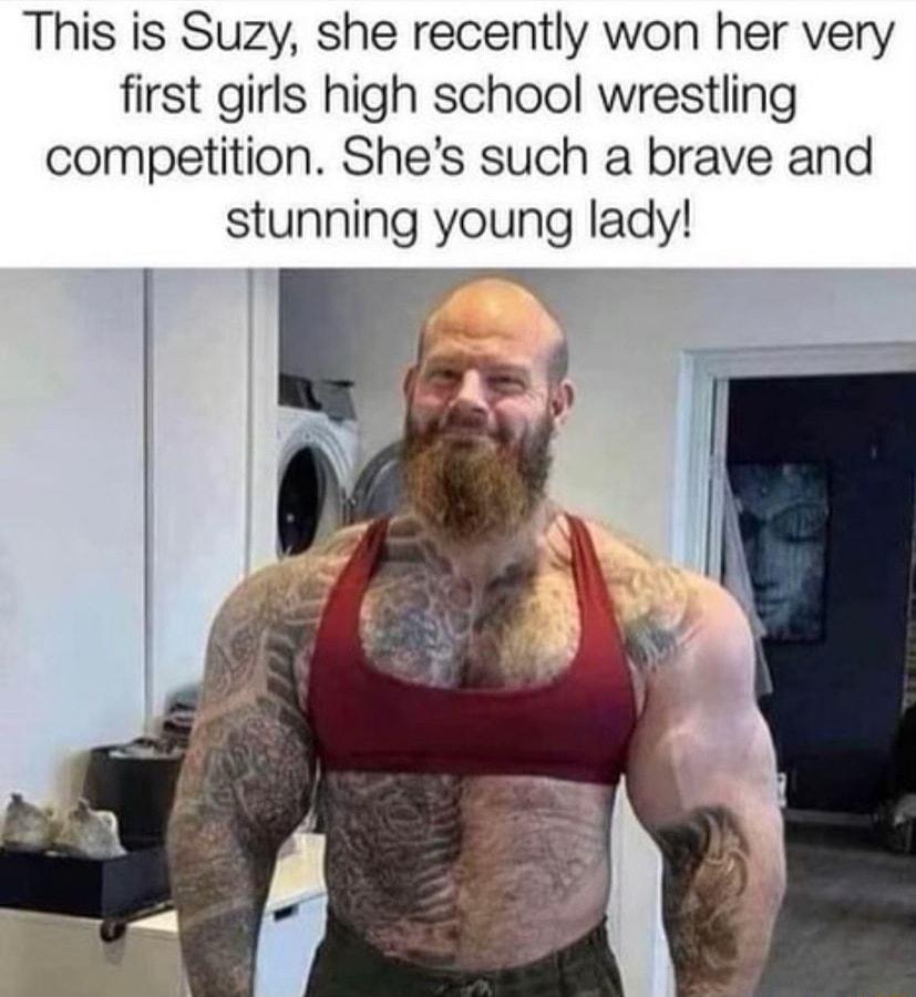 This is Suzy she recently won her very first girls high school wrestling competition Shes such a brave and stunning young lady s