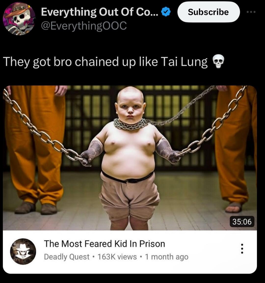 Everything Out Of Co They got bro chained up like Tai Lung 0