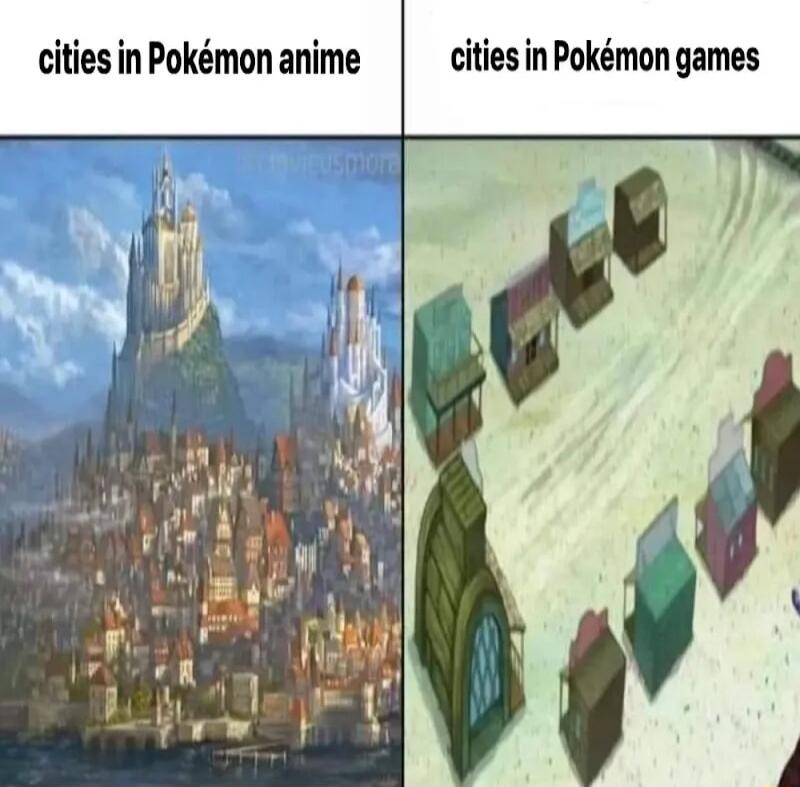 cities in Pokmon anime cities in Pokmon games