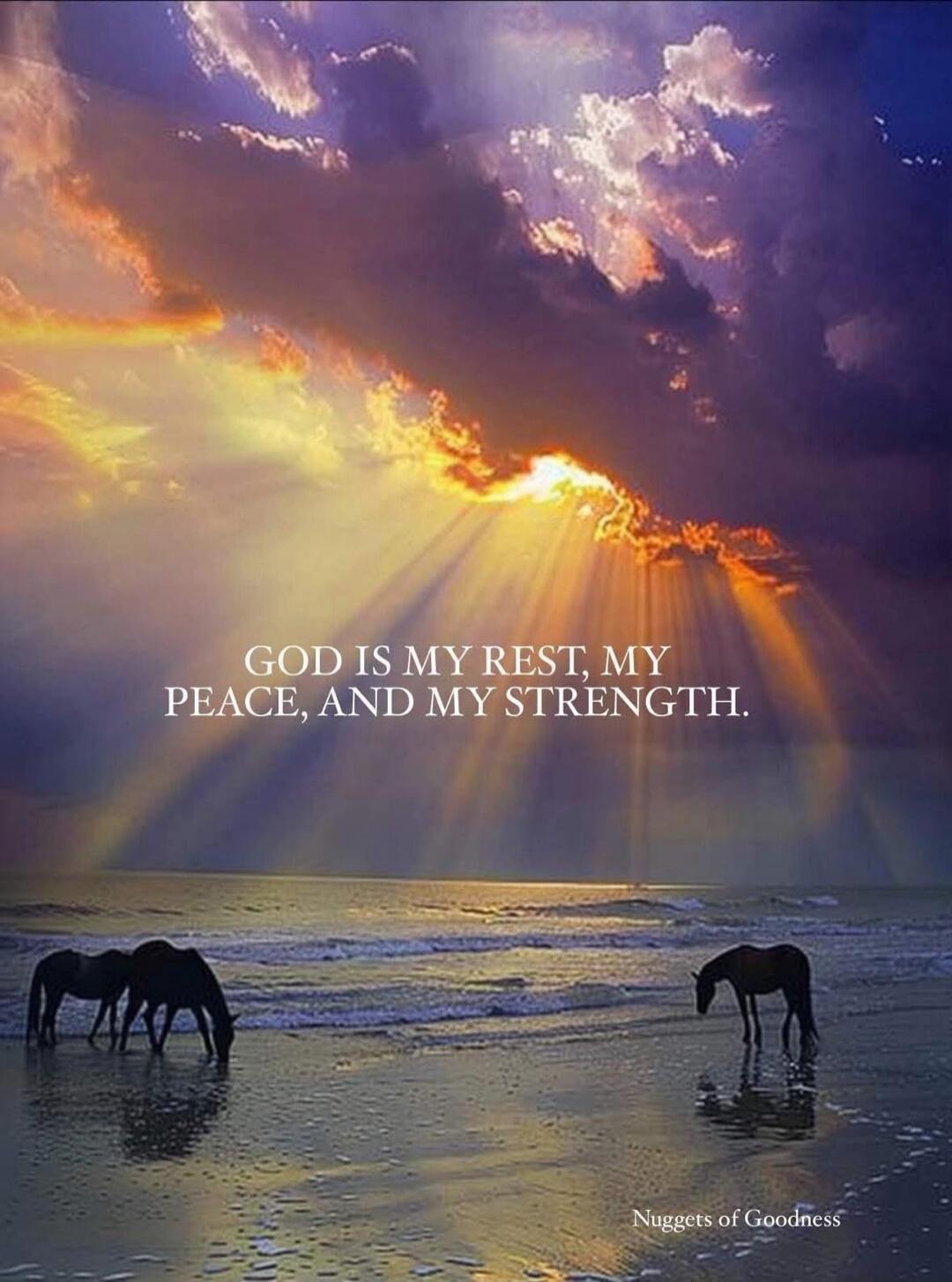 GOD IS MY REST, MY PEACE, AND MY STRENGTH. Nuggets of Goodness.