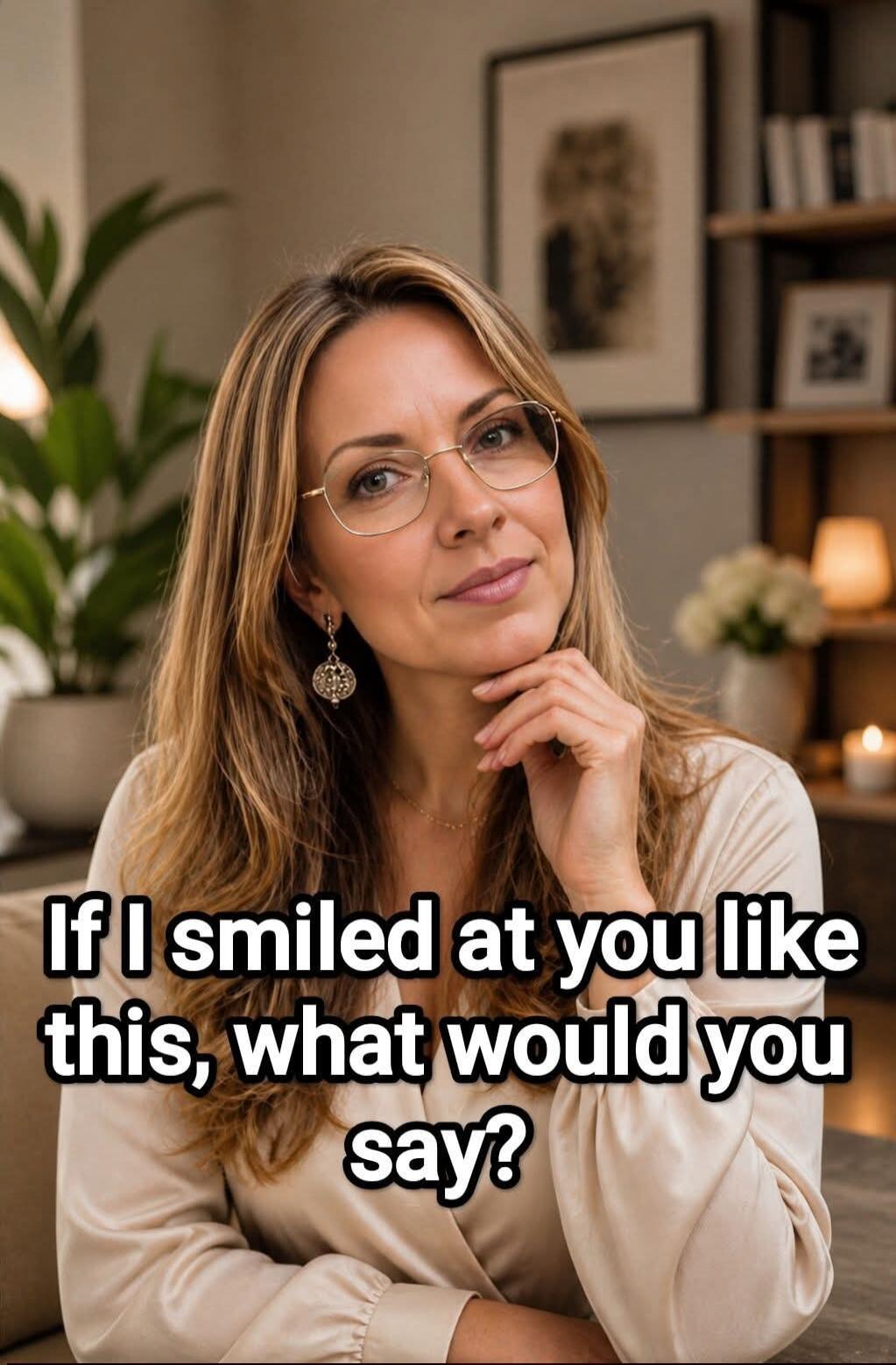 If I smiled at you like this, what would you say?