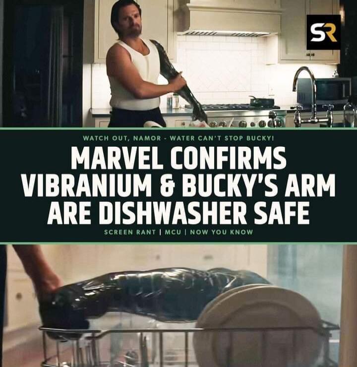 VIBRANIUM BUCKYS ARM ARE DISHWASHER SAFE
