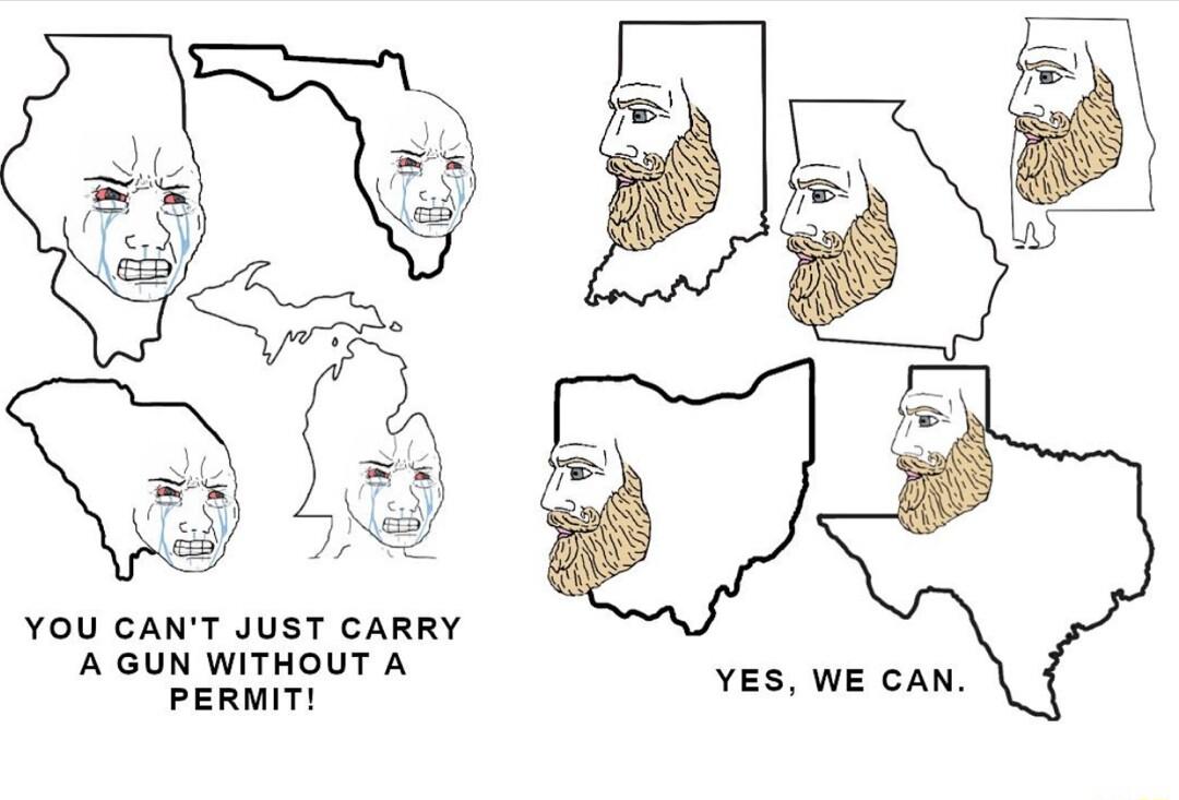 YOU CANT JUST CARRY A GUN WITHOUT A PERMIT YES WE CAN