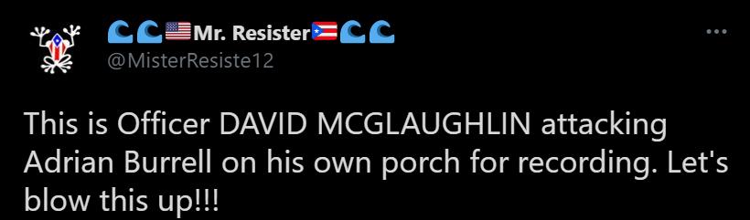L EEMr ResisterL L IVINCIGESH P This is Officer DAVID MCGLAUGHLIN attacking PiVe y EToN 010 1 WeTo W o el Vs WoTel fol g I fe df TeleT e 1T MIRI blow this up