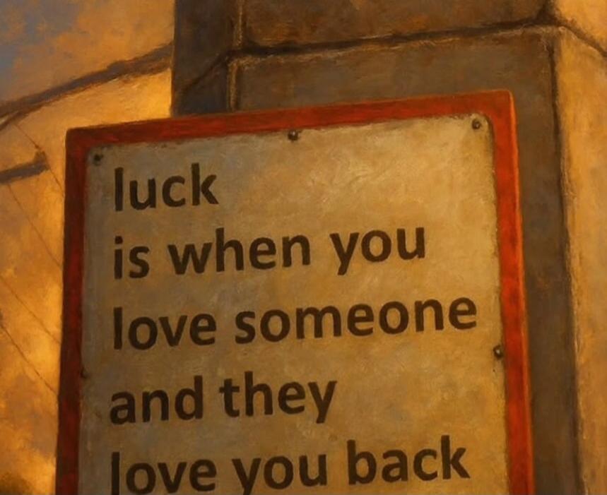 luck is when you love someone and they love you back