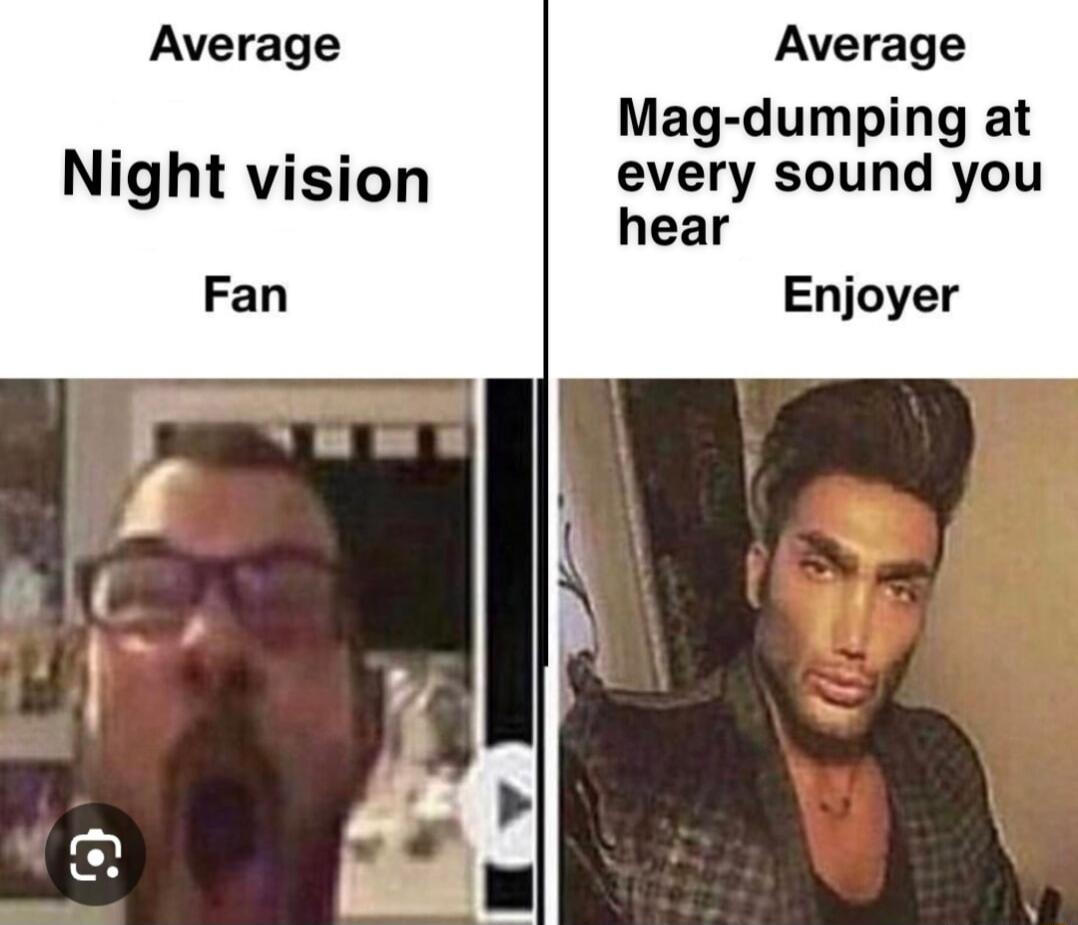 Average Average Mag dumping at Night vision very sound you ear Enjoyer