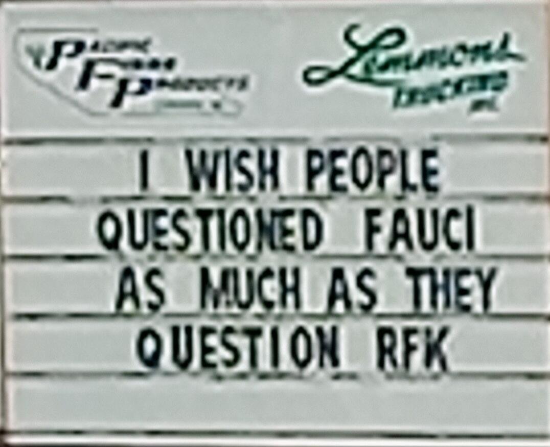 I WISH PEOPLE QUESTIONED FAUCI AS MUCH AS THEY QUESTION RFK
