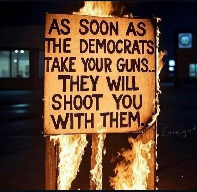 AS SOON AS THE DEMOCRATS TAKE YOUR GUNS... THEY WILL SHOOT YOU WITH THEM.